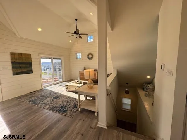 a workspace with furniture and a window