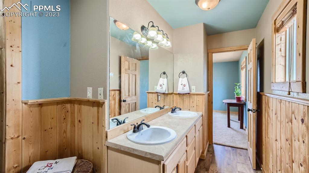 29 Ridge Point Circle Divide, CO 80814 - Photo 31 of 50 a bathroom with a sink vanity and a mirror