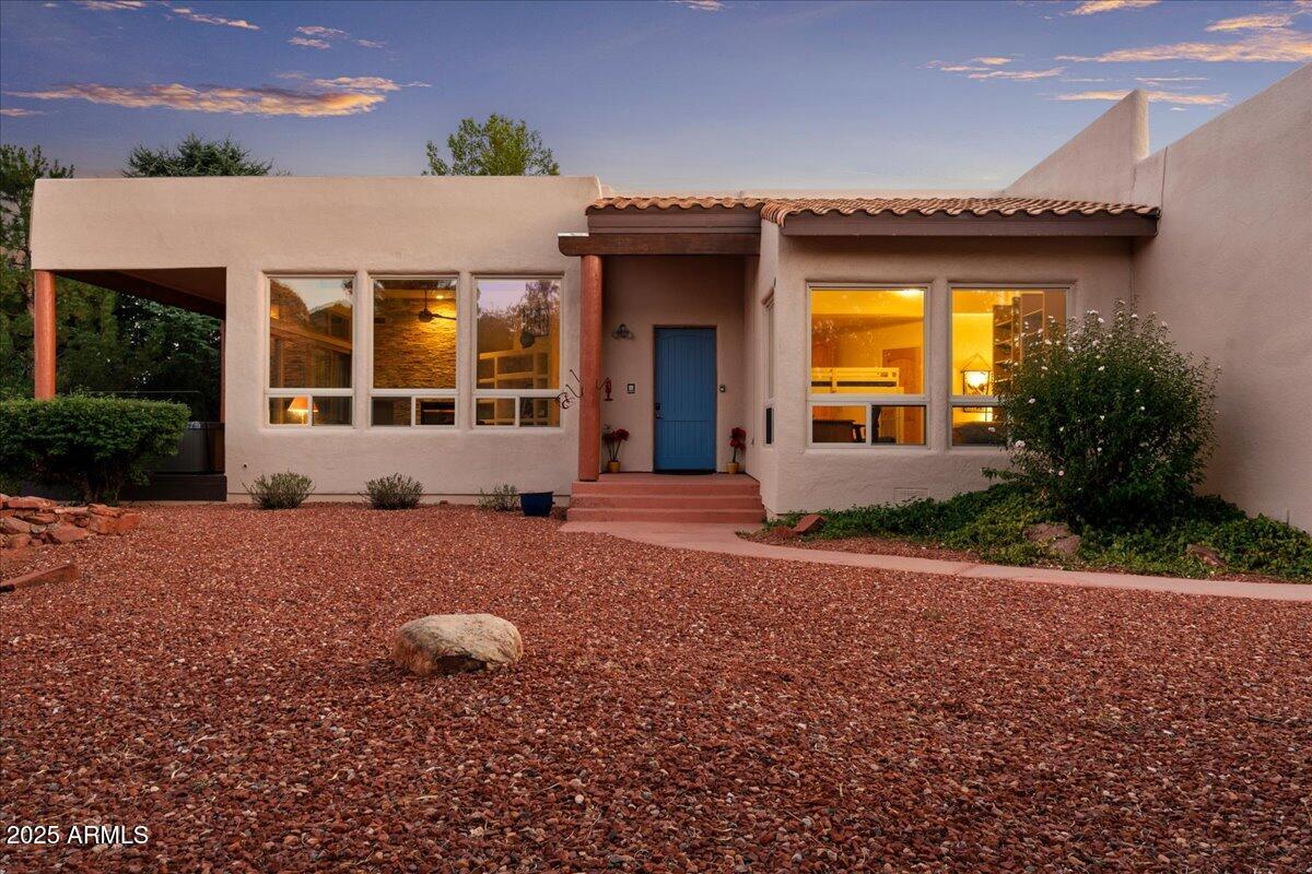 105 Sun Up Ranch Road Sedona, AZ 86351 - Photo 7 of 55 Front Entry, Twilight