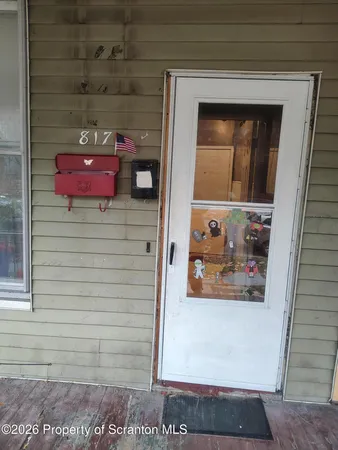 a view of a door of the house