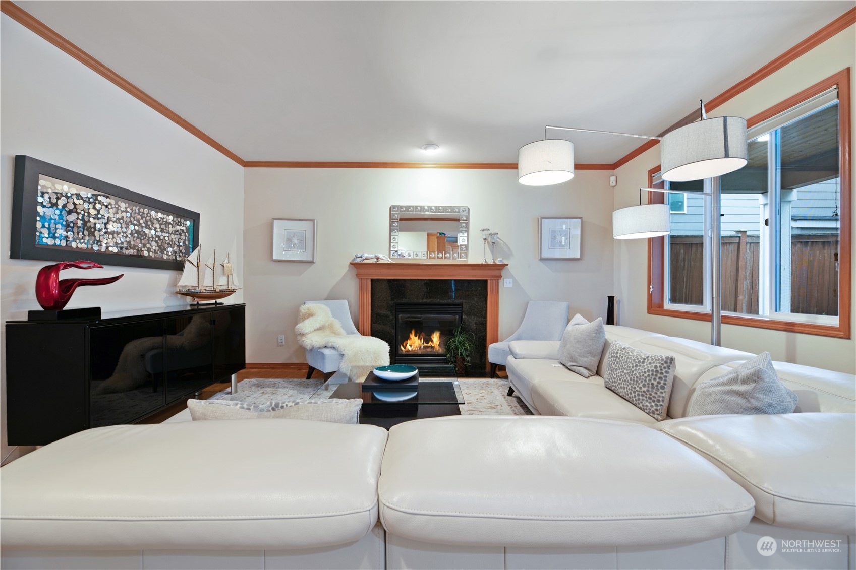 3521 214th Place Southeast Bothell, WA 98021 - Photo 14 of 35 a living room with furniture and a fireplace