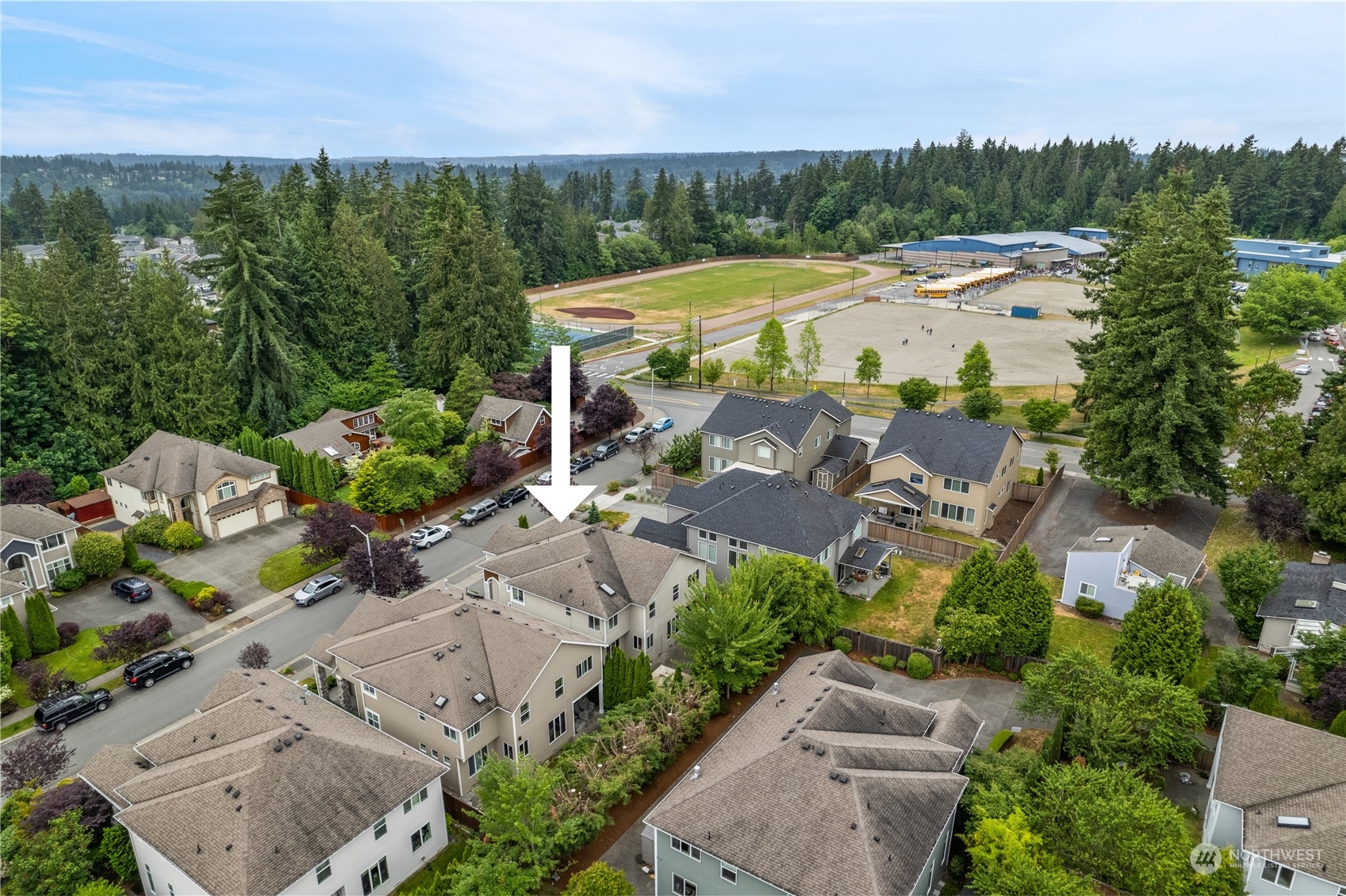 3521 214th Place Southeast Bothell, WA 98021 - Photo 35 of 35 an aerial view of a house with a garden