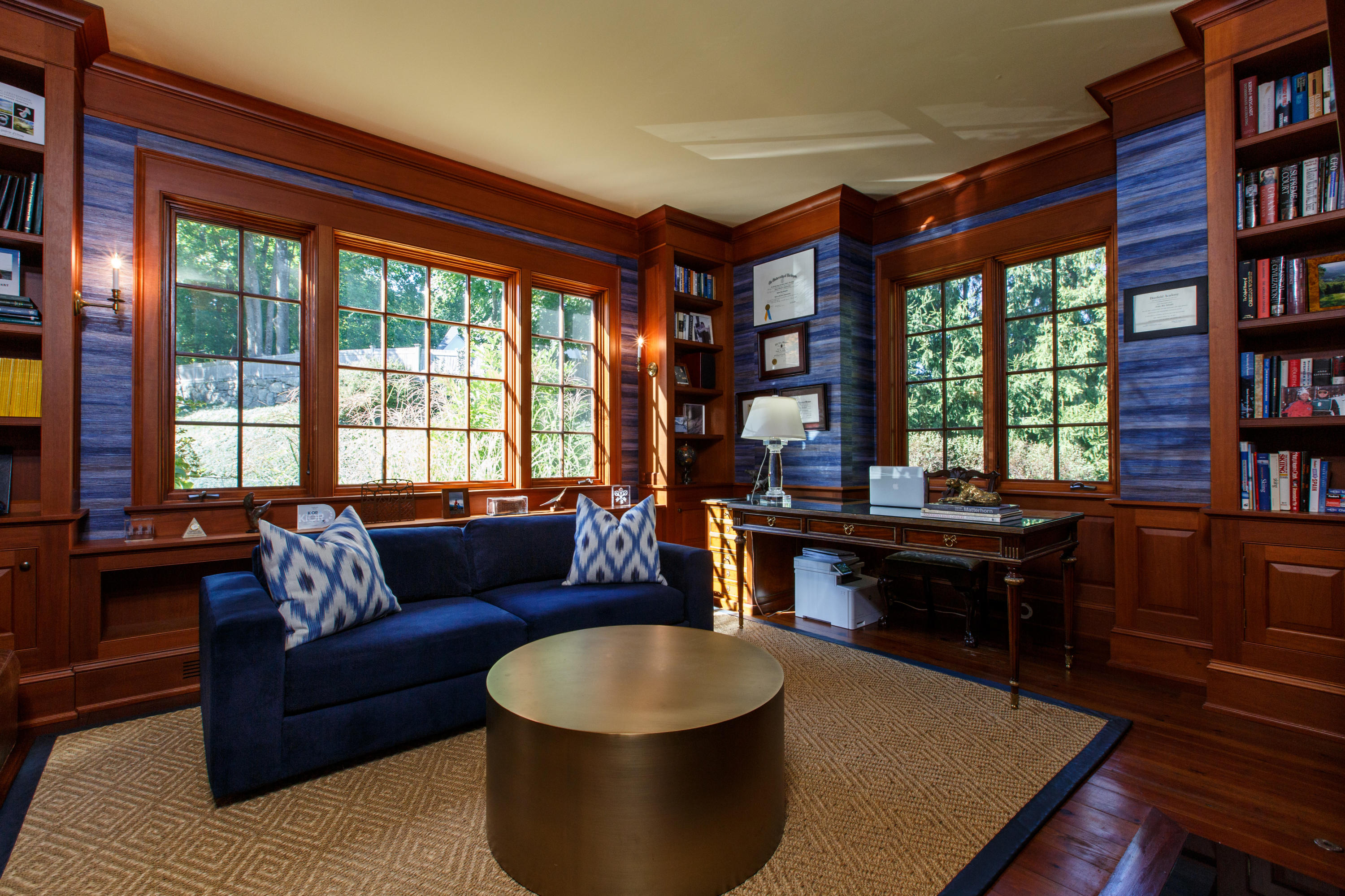51 Lambert Road New Canaan, CT 06840 - Photo 30 of 62 a living room with furniture and a window