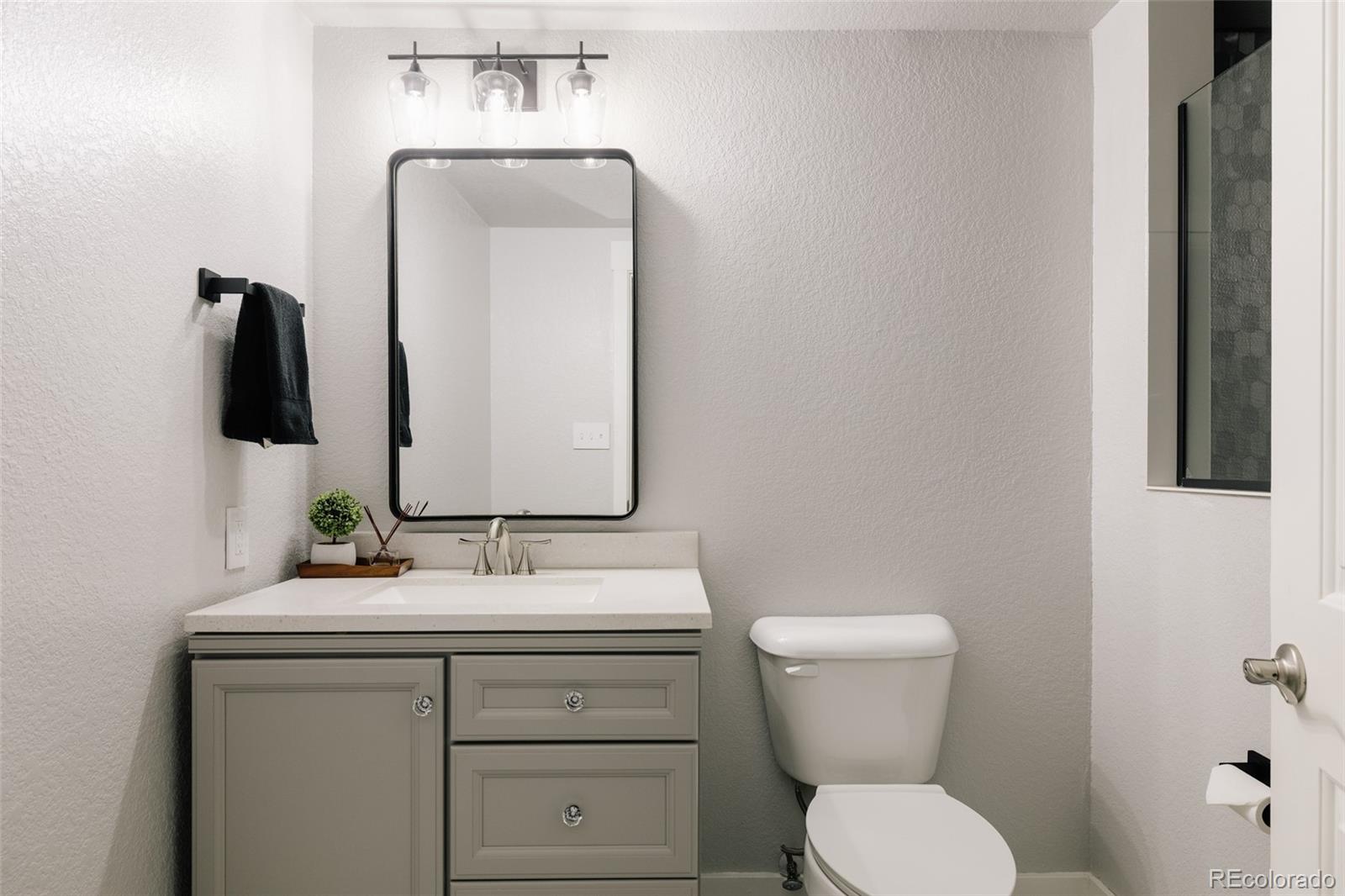 5191 Willow Way Denver, CO 80238 - Photo 27 of 36 a bathroom with a toilet sink and mirror
