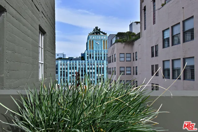 a view of a building with door
