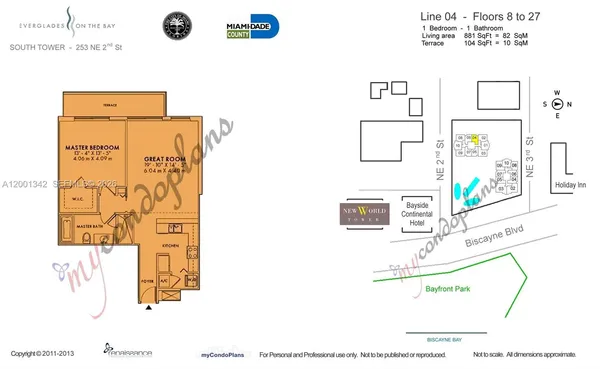 $2,850 | 253 Northeast 2nd Street, Unit 1004, Miami, FL 33132