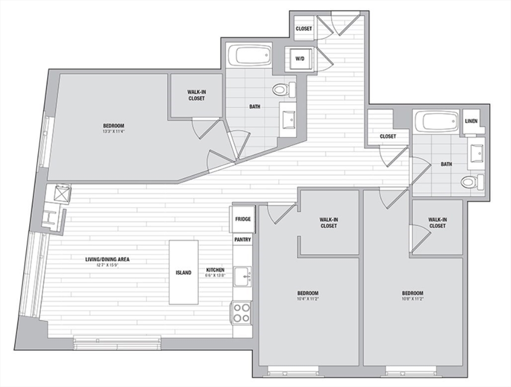 99 Kneeland Street, Unit 1901 Boston, MA 02111 - Photo 18 of 18 a bathroom with a sink a mirror and a shower