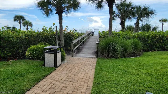 a swimming pool with a garden