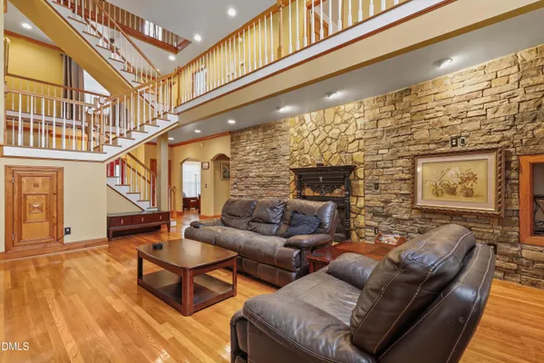 a living room with furniture