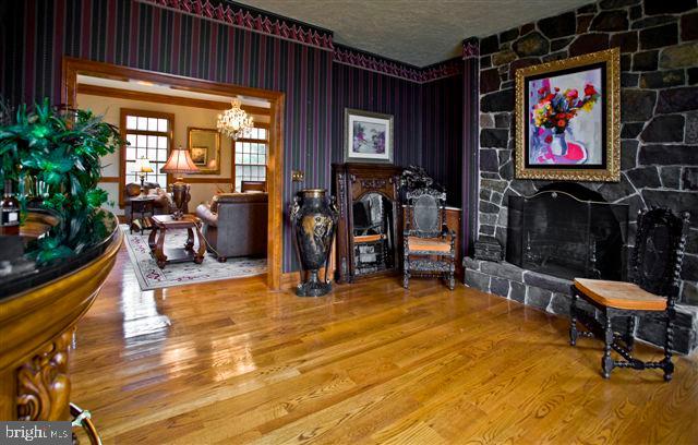 1248 Cherry Grove Road Earleville, MD 21919 - Photo 16 of 41 Pub/Den Room with Built ins and Stone Fireplace