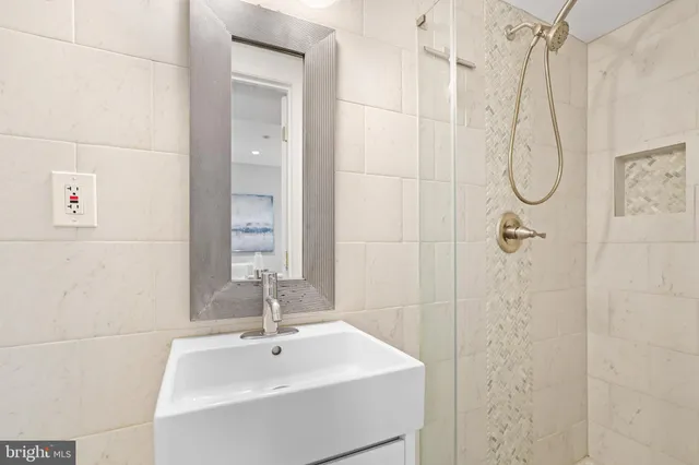 a bathroom with a shower