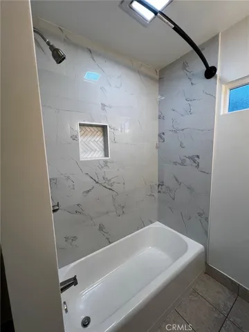 a bathroom with a tub