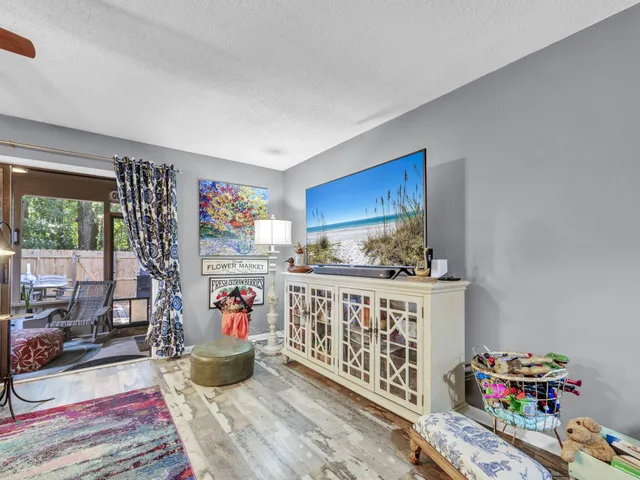 a bed room with furniture and decor