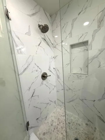 a bathroom with a shower