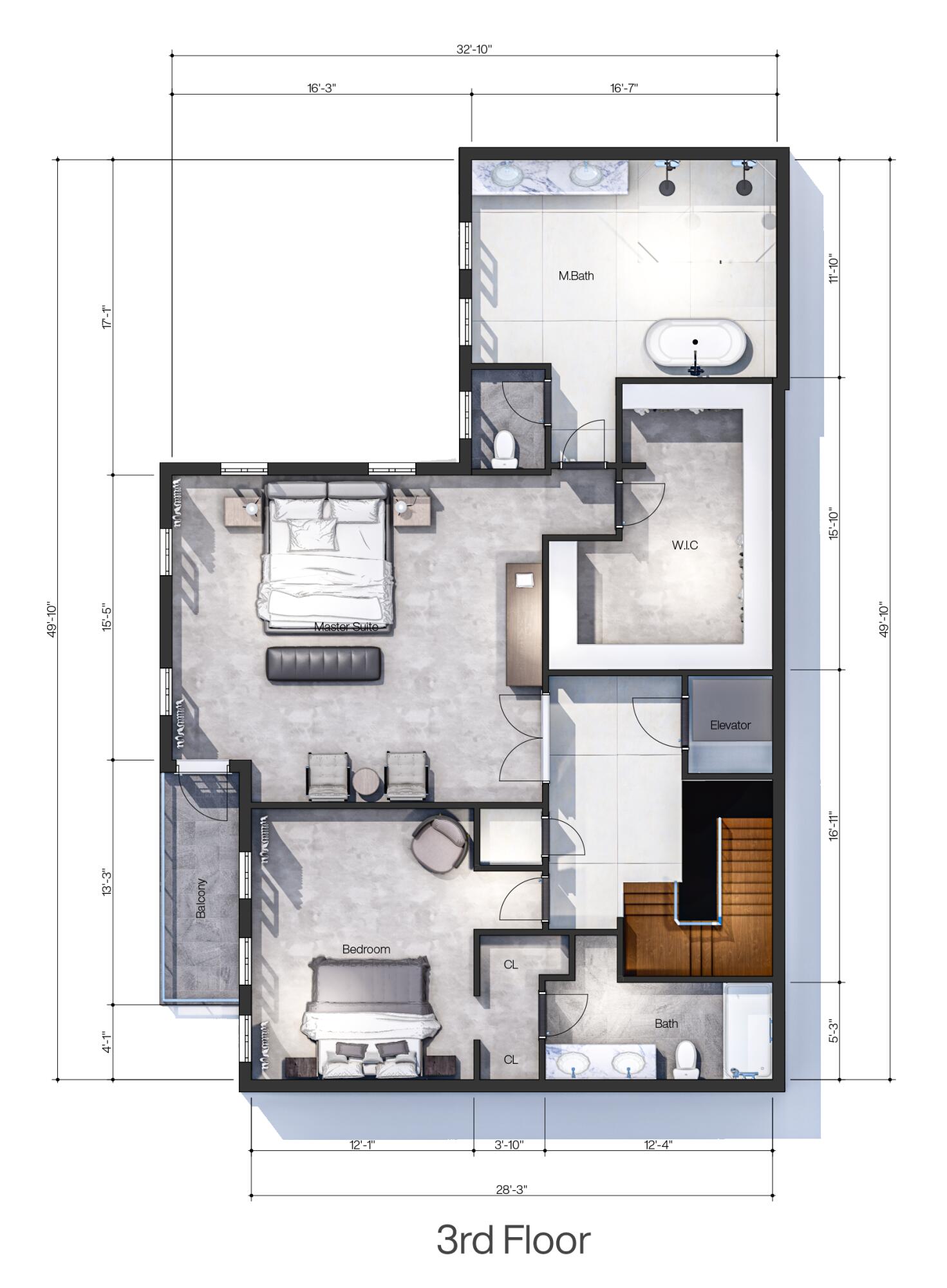 462 East Boca Raton Road Boca Raton, FL 33432 - Photo 43 of 43 3rd Floor Floorplan