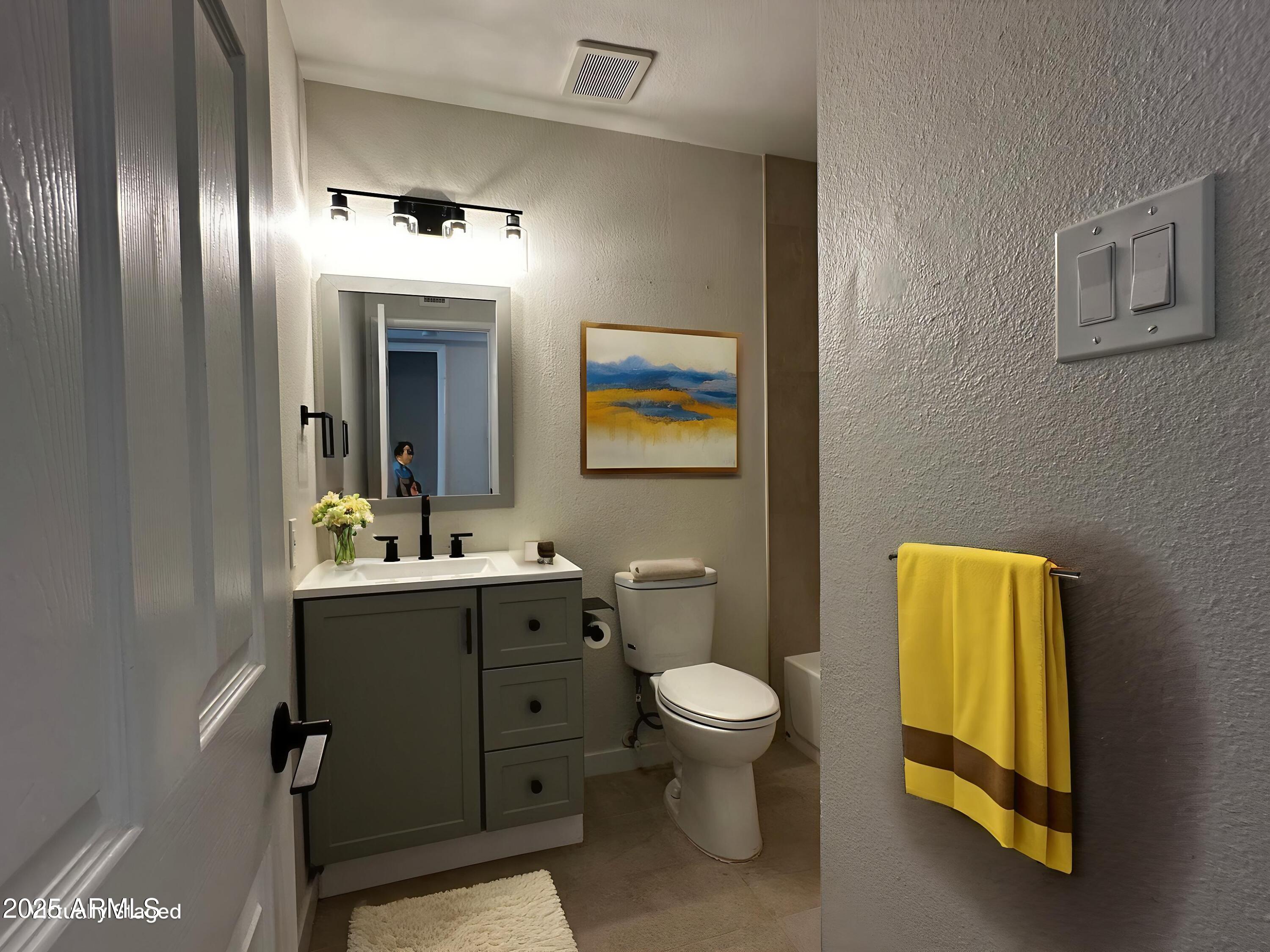 6818 South Terrace Road Tempe, AZ 85283 - Photo 7 of 11 a bathroom with a toilet sink and mirror