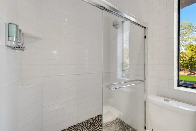 a bathroom with a shower