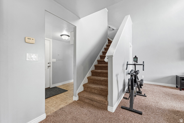 1165 West 100 South Springville, UT 84663 - Photo 11 of 28 Staircase with carpet and baseboards