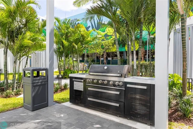 a front view of a multi story building