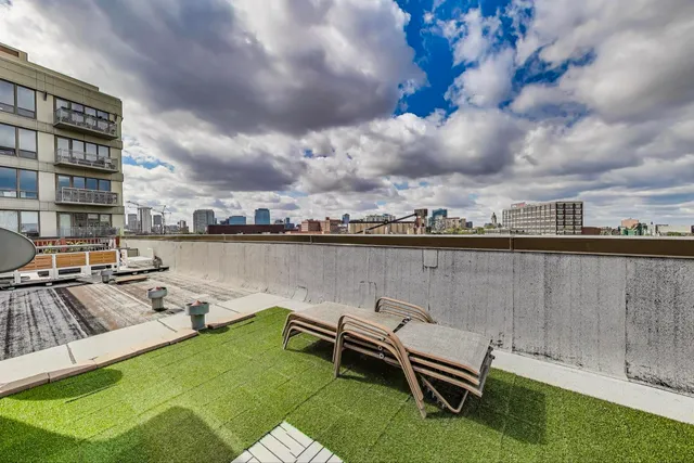 a front view of a multi story building