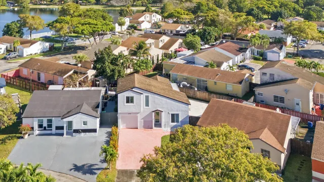 an aerial view of a house