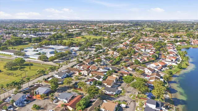 an aerial view of residential building with outdoor space