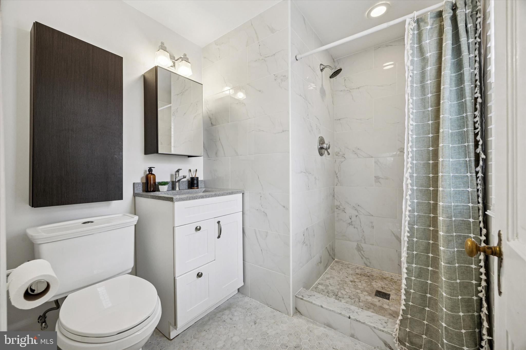 1612 Earlington Road Havertown, PA 19083 - Photo 18 of 35 a bathroom with a sink a toilet and shower