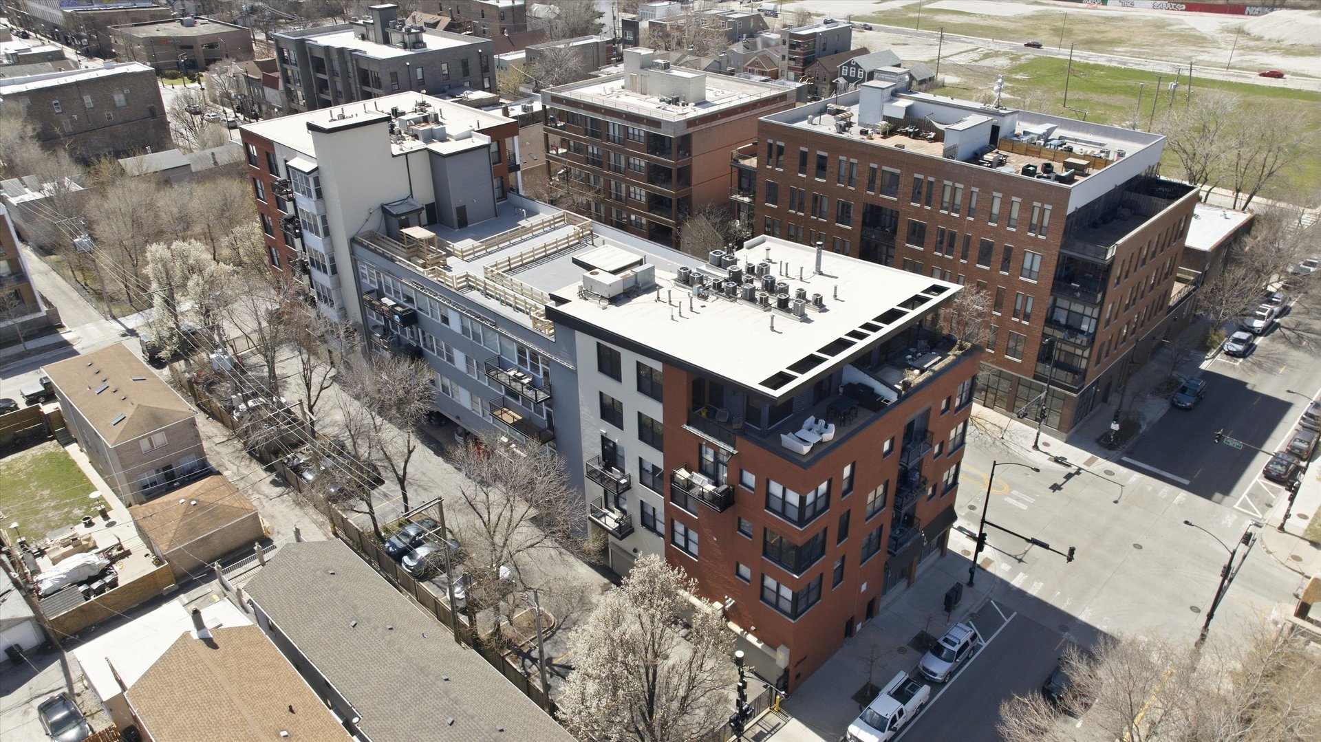 1610 South Halsted Street, Unit 401 Chicago, IL 60608 - Photo 21 of 31 an aerial view of a house with outdoor space