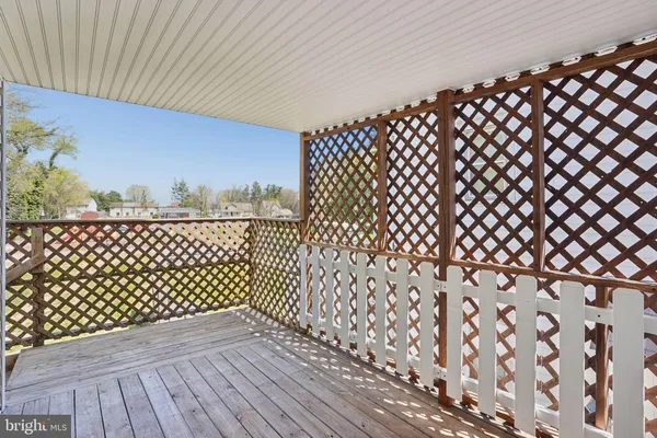 a view of wooden balcony