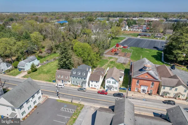 an aerial view of a city