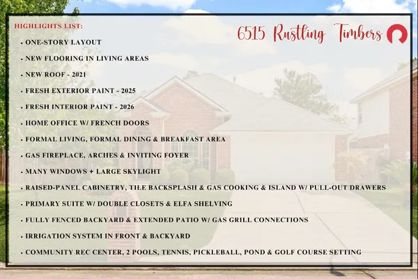 $335,000 | 6515 Rustling Timbers Lane, Spring, TX 77379
