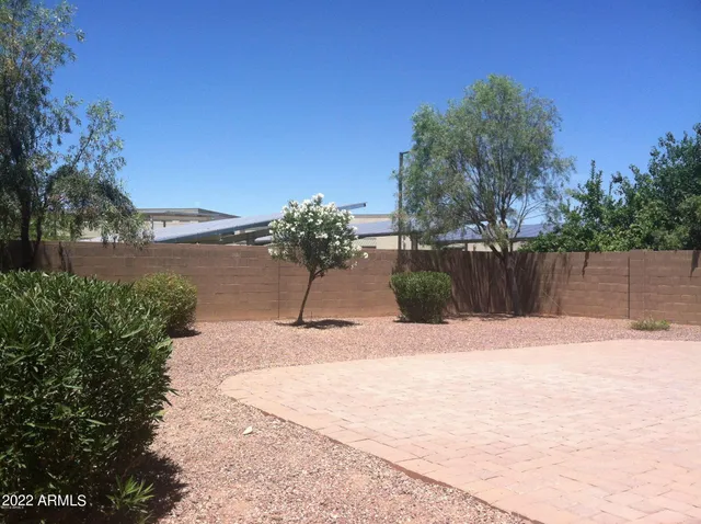 a street view with a garden