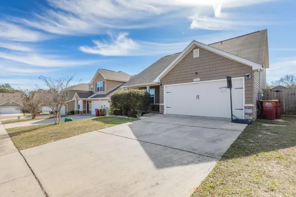a view of a house with a patio