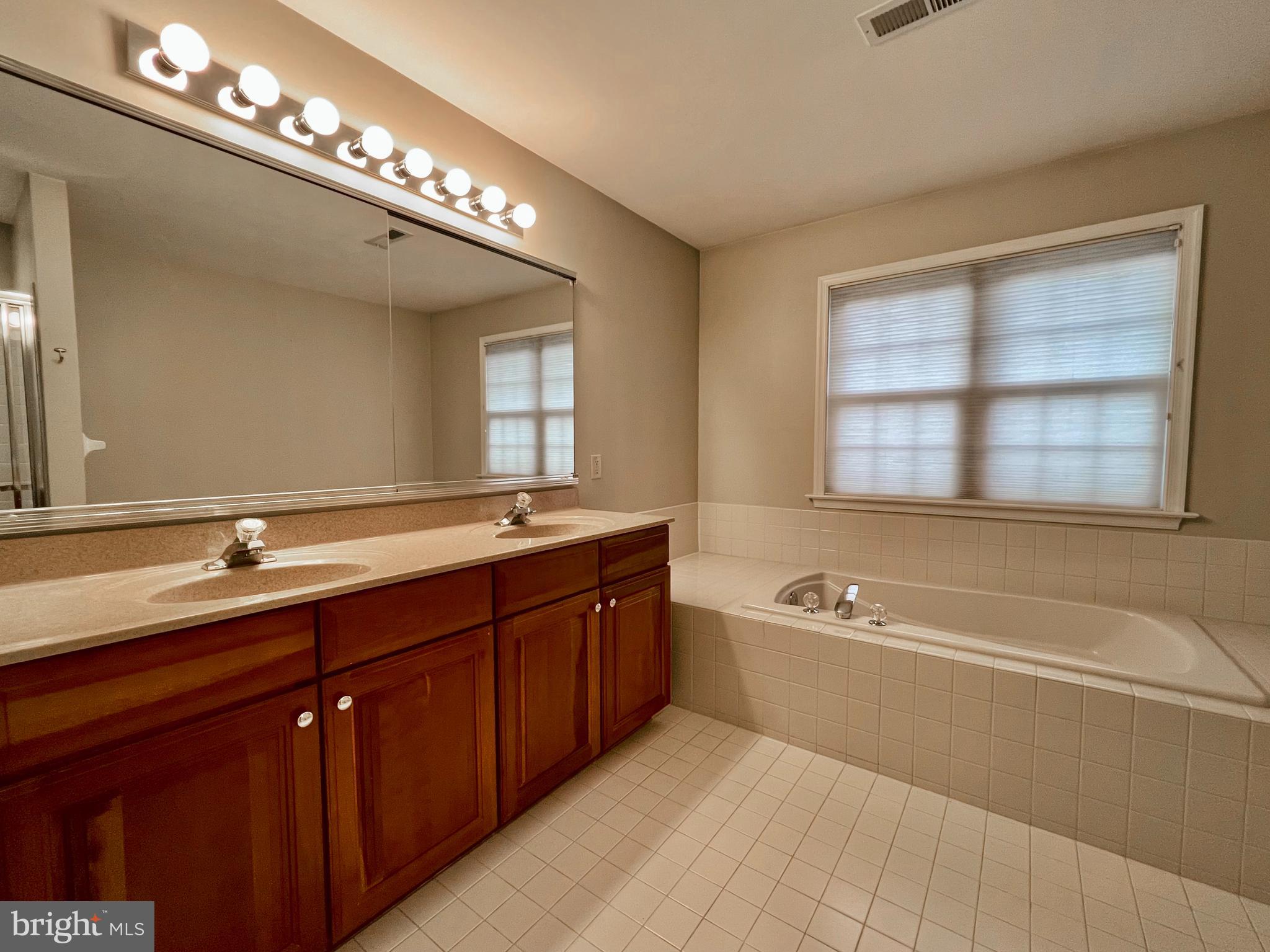 668 Greycliffe Lane Lower Gwynedd, PA 19002 - Photo 19 of 33 a spacious bathroom with a tub double sink and large mirror