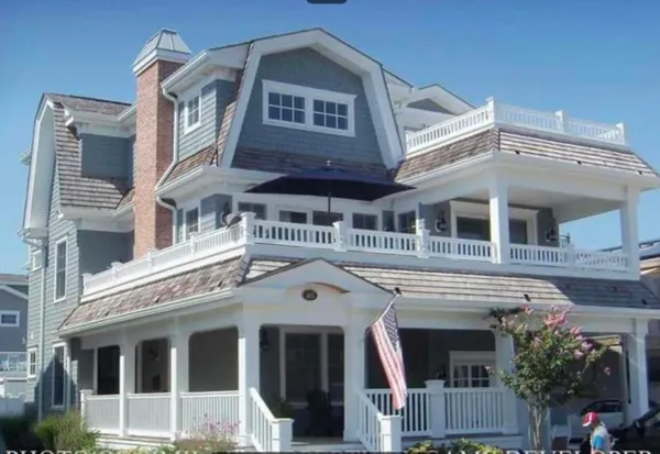 a front view of a building