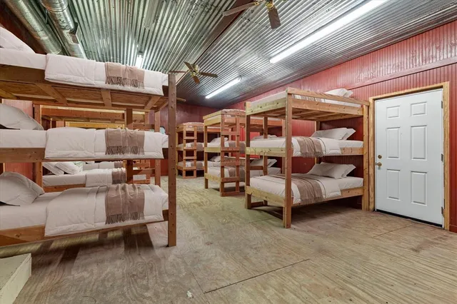 a view of a room with racks