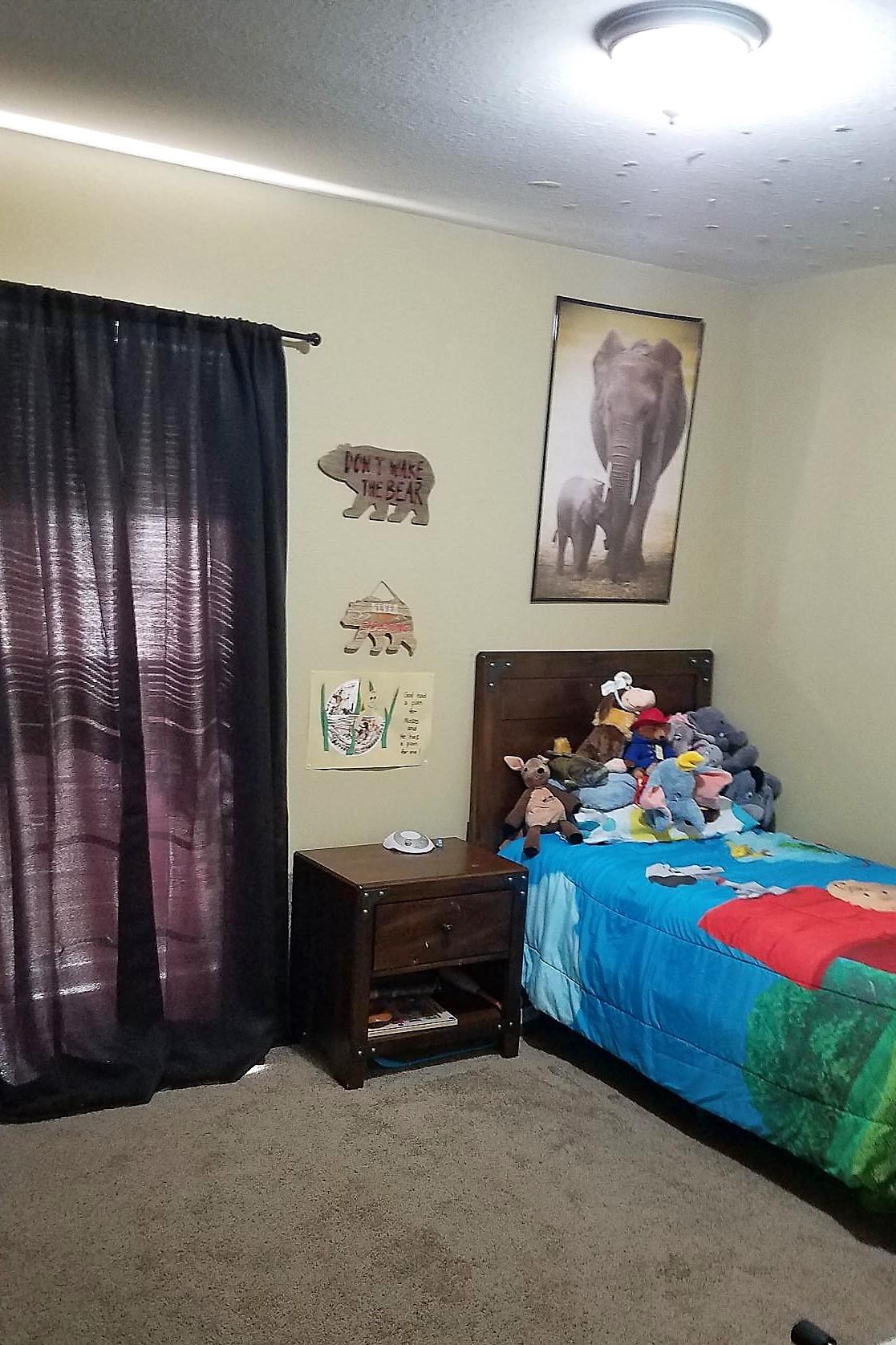 3111 Auburn Road Crestview, FL 32539 - Photo 12 of 16 a bedroom with bed and paintings on the wall