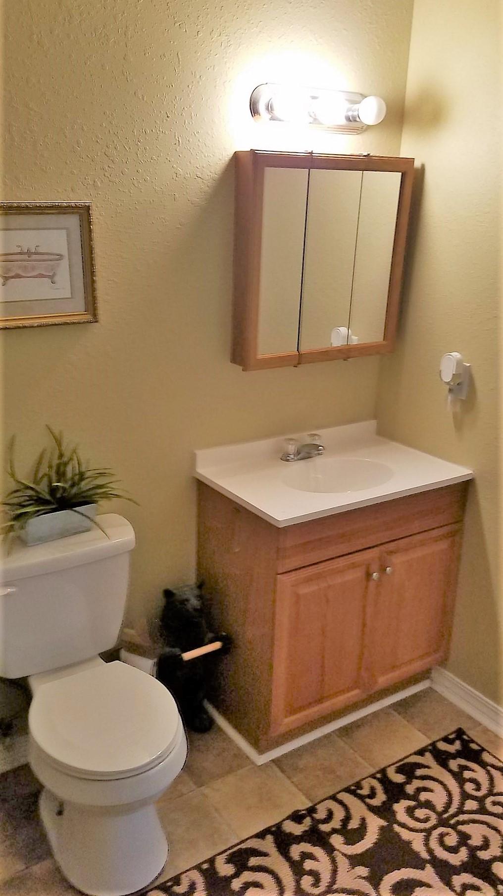 3111 Auburn Road Crestview, FL 32539 - Photo 13 of 16 a bathroom with a sink toilet and mirror