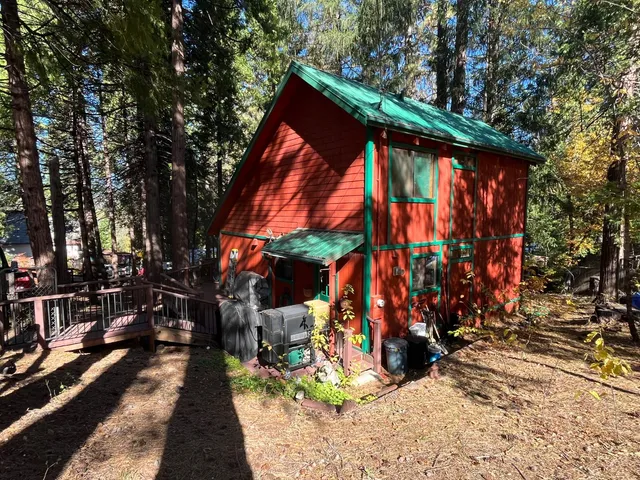 an outdoor space with seating