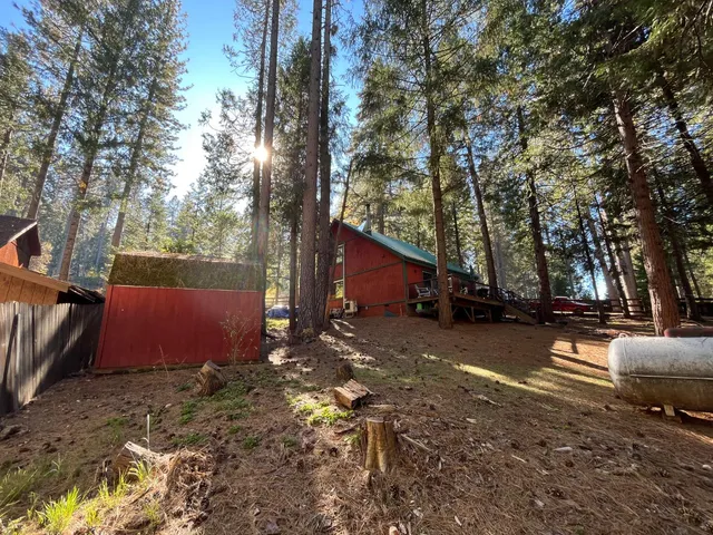 a view of a backyard