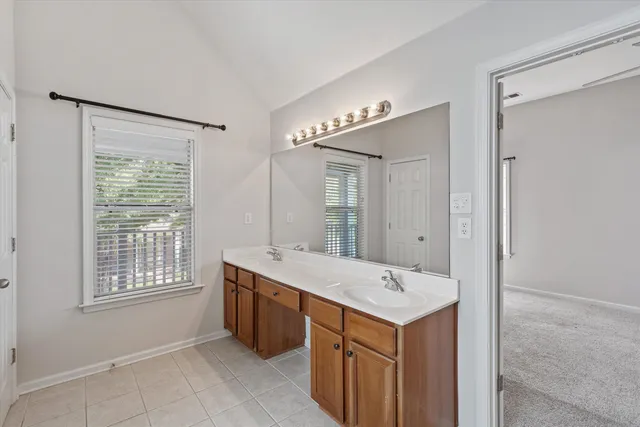 a view of a porch with wooden floor