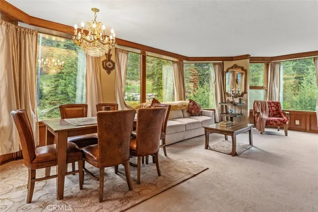 a view of a brick building next to a yard