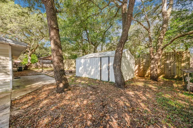 a view of backyard of house