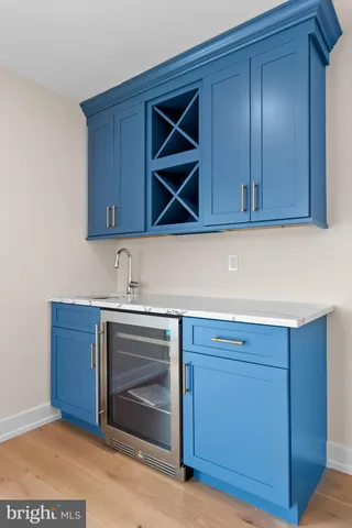 a kitchen with cabinets