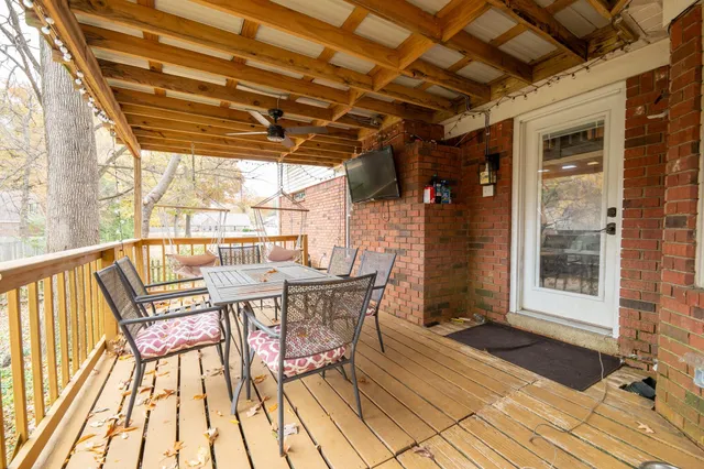 a view of balcony with patio