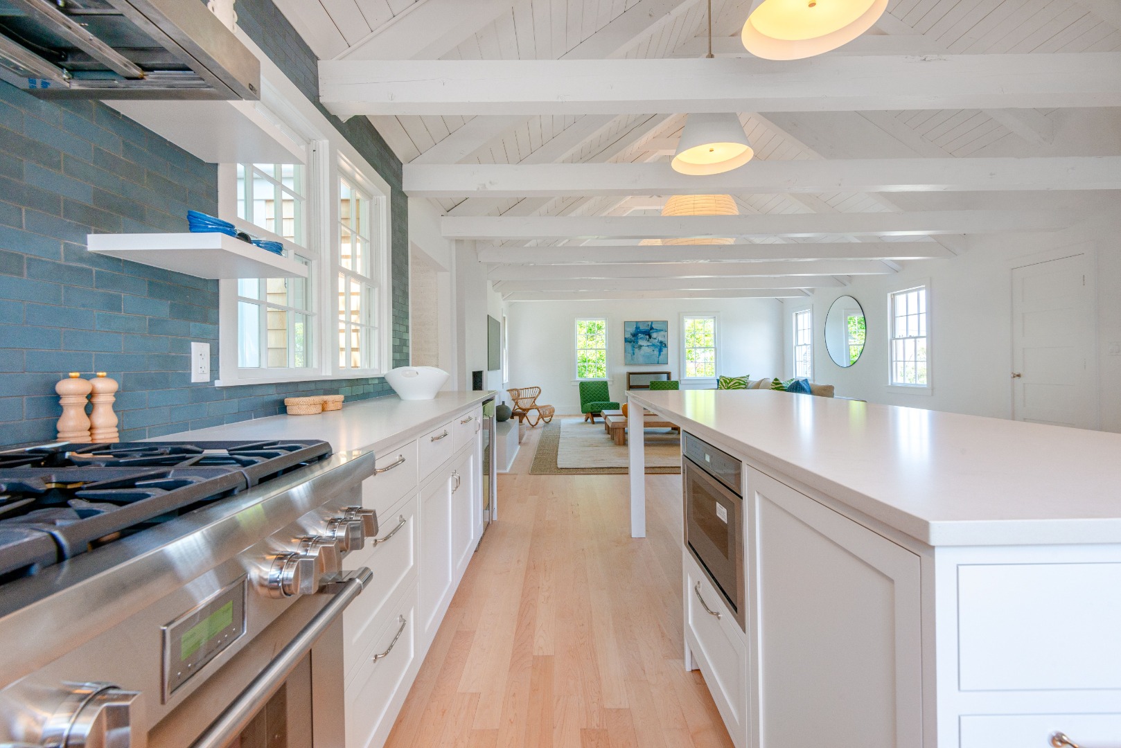 12 Willard Street Nantucket, MA 02554 - Photo 11 of 36 a kitchen with stainless steel appliances granite countertop a stove and a sink