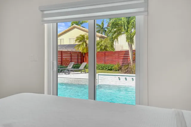 a view of a backyard with a garden