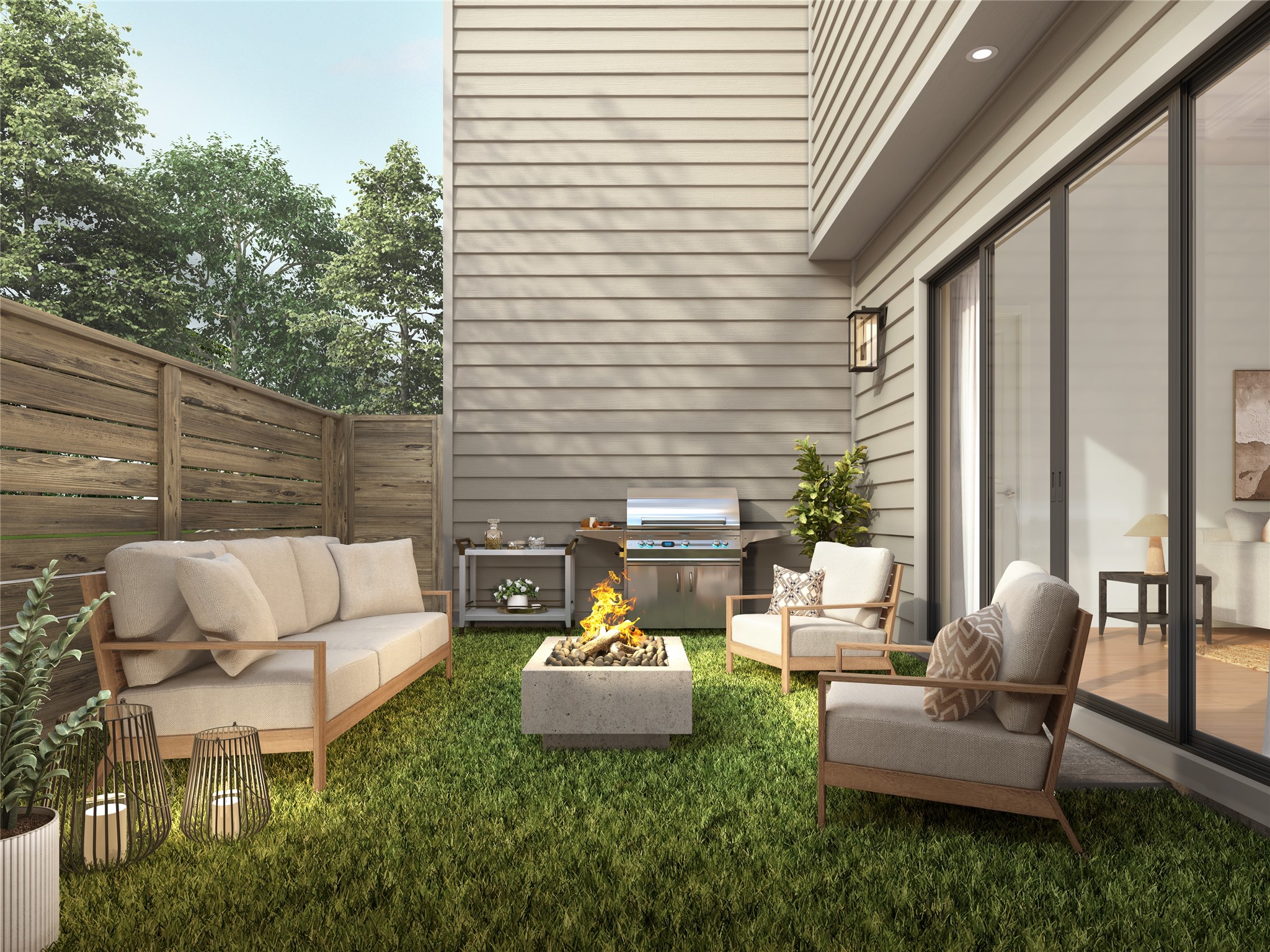 5311 Lambeth Riverside Drive Houston, TX 77091 - Photo 12 of 25 a view of a patio with couches chairs and potted plants