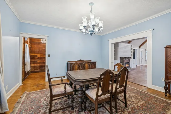 a view of livingroom with furniture and fireplace