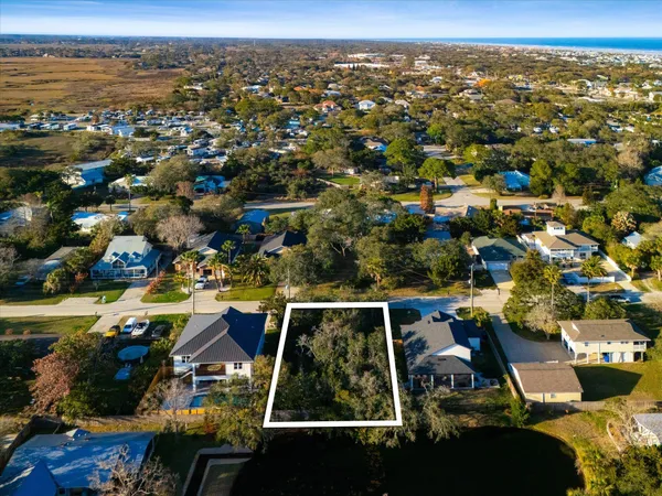 an aerial view of a house